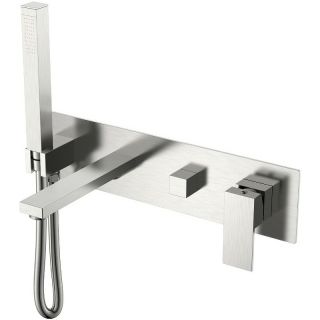 Встраиваемый смеситель для ванны Boheme Qubic 474-2-NB никель брашированный